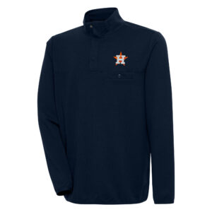 Men's Antigua  Navy Houston Astros Steamer Quarter-Snap Pullover Jacket