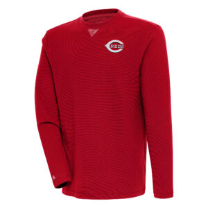 Men's Antigua  Red Cincinnati Reds Flier Bunker Pullover Sweatshirt