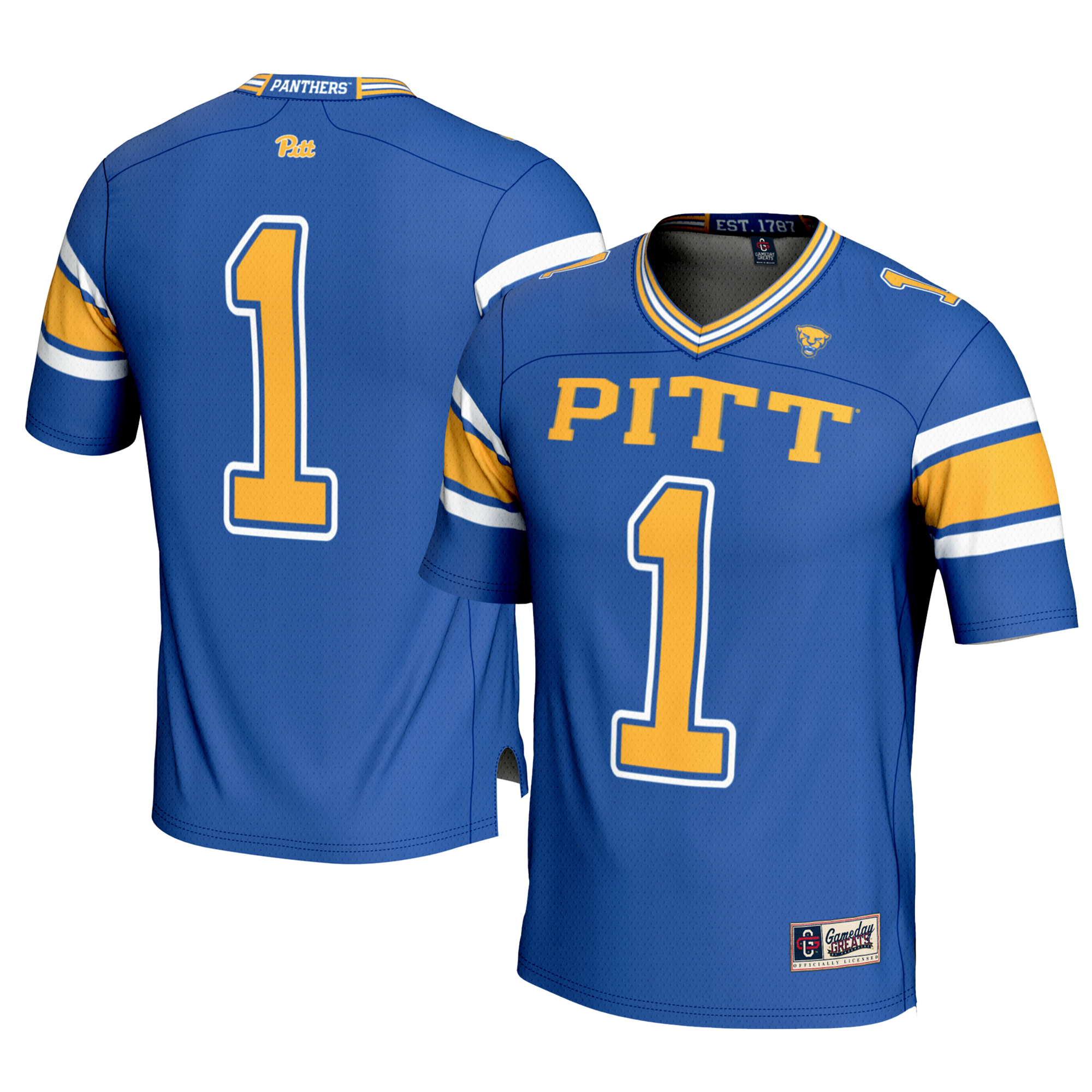 Youth GameDay Greats #1 Royal Pitt Panthers Football Jersey - Image 5