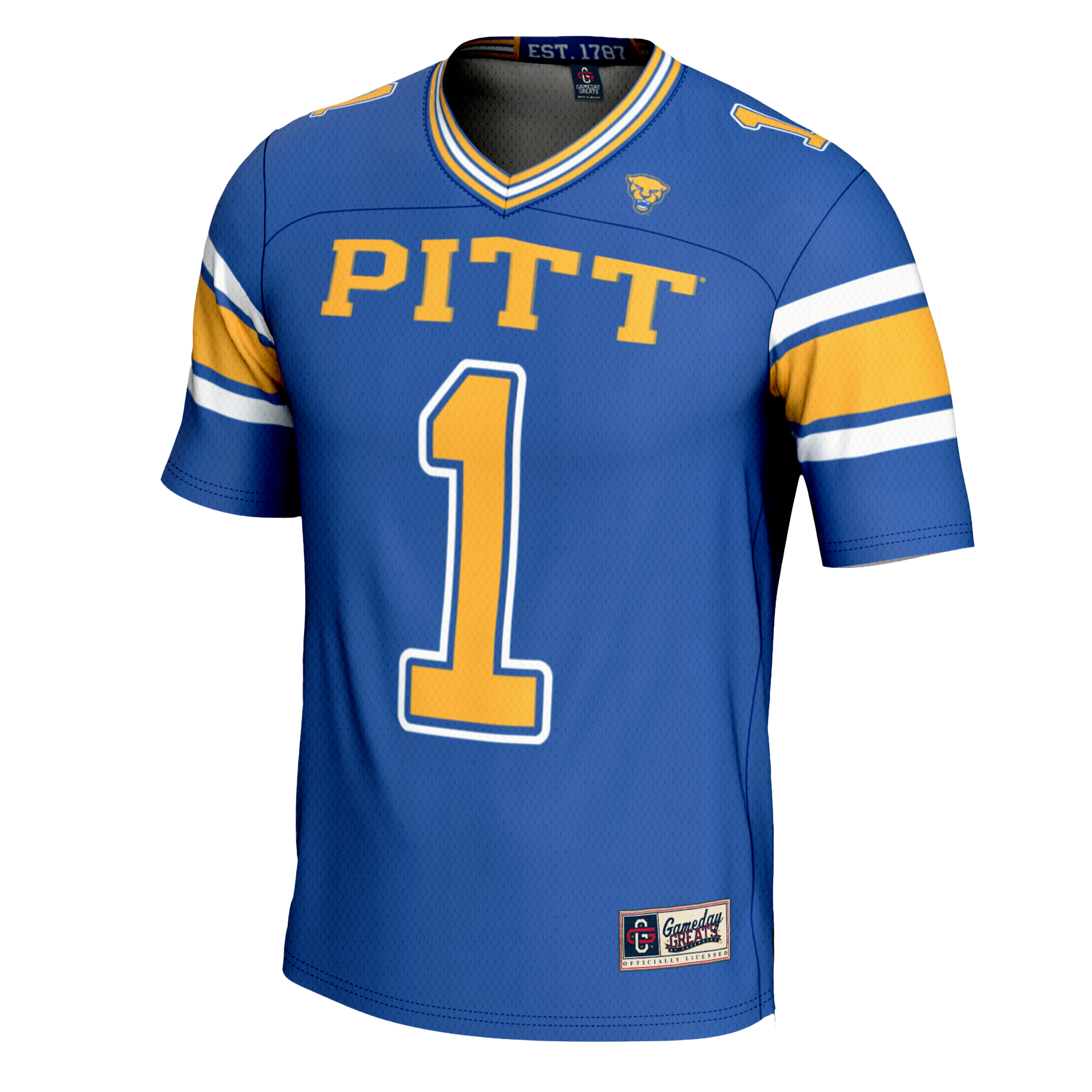 Youth GameDay Greats #1 Royal Pitt Panthers Football Jersey - Image 3