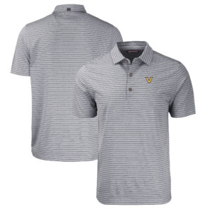 Men's Cutter & Buck  Heather Black Vanderbilt Commodores Forge Eco Heathered Stripe Stretch Recycled Polo