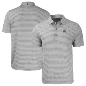 Men's Cutter & Buck  Heather Gray New York Giants Throwback Forge Eco Heather Stripe Stretch Recycled Polo