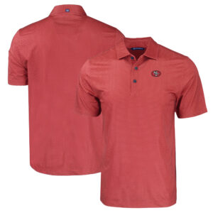 Men's Cutter & Buck  Scarlet San Francisco 49ers Throwback Big & Tall Pike Eco Tonal Geo Print Stretch Recycled Polo