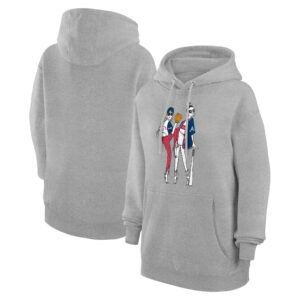 Women's G-III 4Her by Carl Banks  Heather Gray Atlanta Braves Baseball Girls Fleece Pullover Hoodie