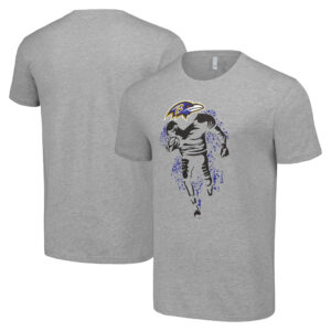 Men's Starter Heather Gray Baltimore Ravens Logo Graphic T-Shirt