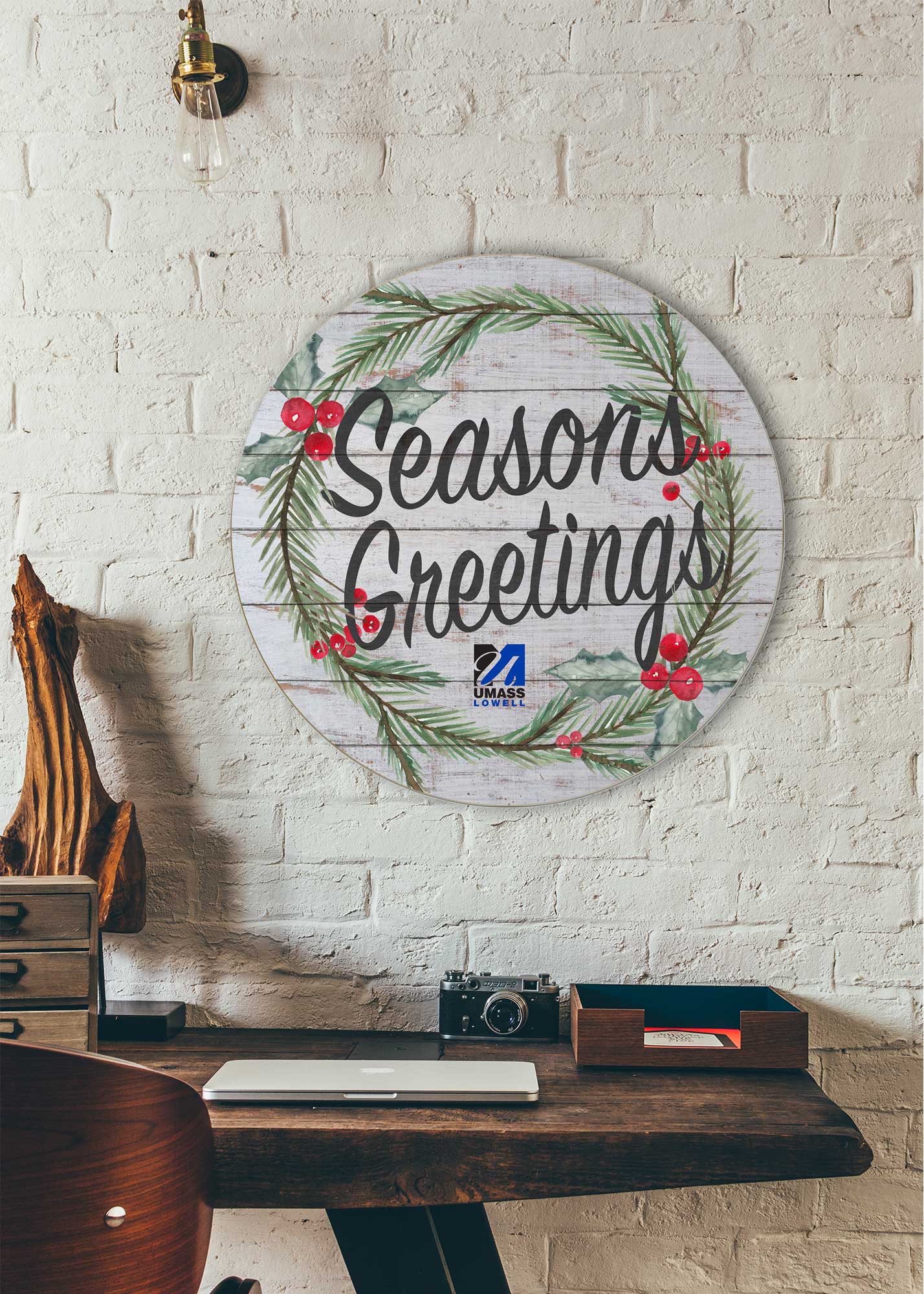 UMass Lowell River Hawks 20'' x 20'' Season's Greetings Circle - Image 3