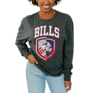 Women's Gameday Couture  Charcoal Buffalo Bills  Block Long Sleeve T-Shirt