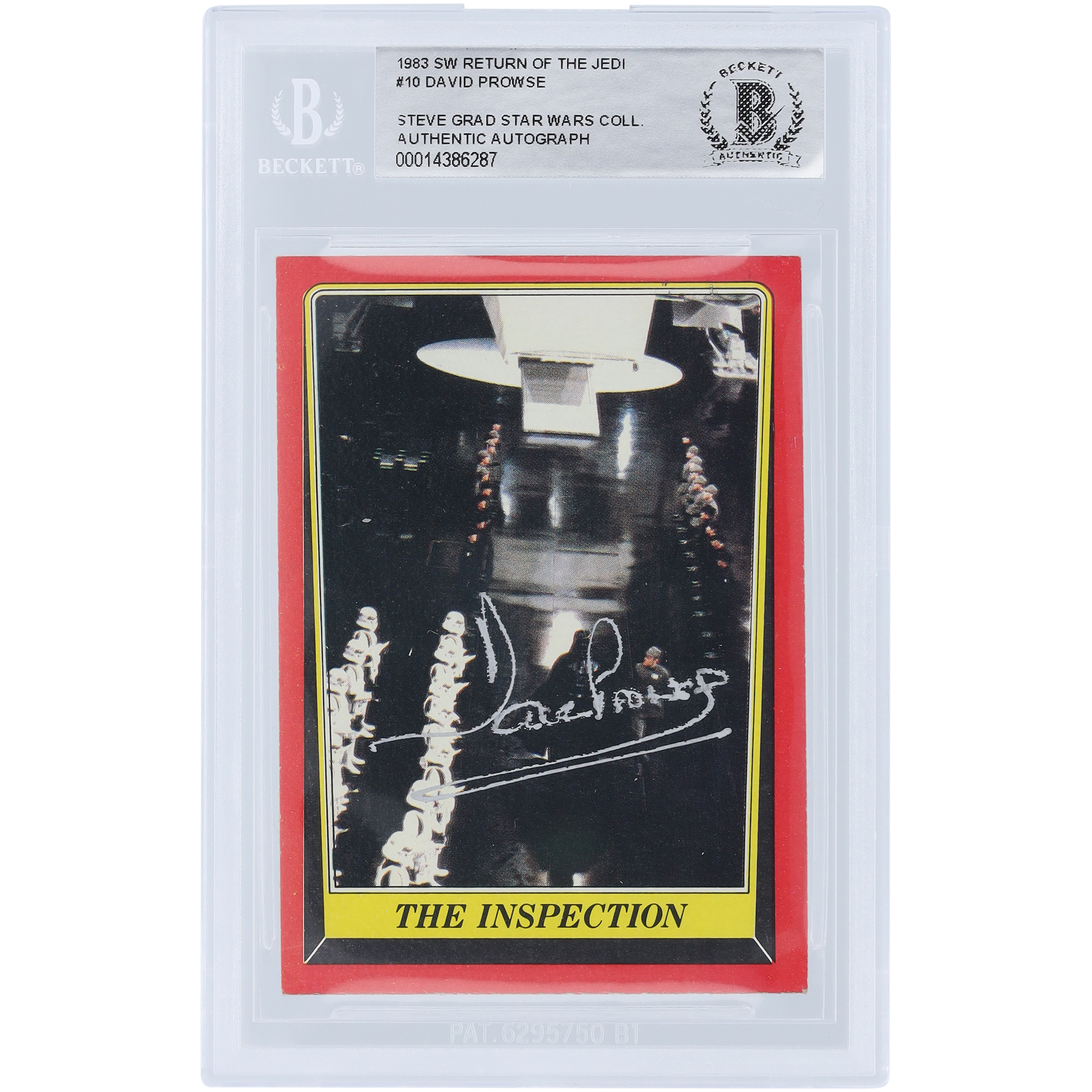David Prowse Star Wars Autographed 1983 Topps Return of the Jedi Darth Vader #10 BAS Authenticated Card