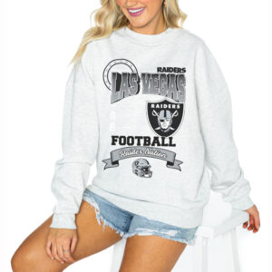 Women's Gameday Couture Ash Las Vegas Raiders Run the Show Pullover Sweatshirt
