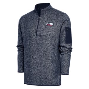 Men's Antigua  Heather Navy Robert Morris Colonials Fortune Quarter-Zip Pullover Jacket