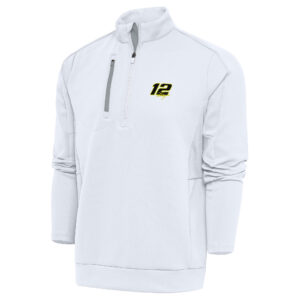 Men's Antigua White Ryan Blaney Generation Quarter-Zip Pullover Top