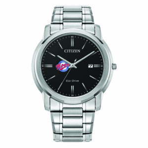 Men's Citizen Watch Silver Florida Southern Mocs Eco-Drive Black Dial Stainless Steel Watch