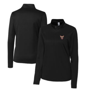 Women's Cutter & Buck  Black El Paso Chihuahuas Clique Spin Eco Performance Half-Zip