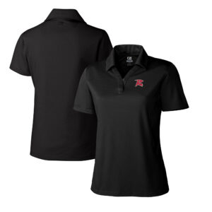 Women's Cutter & Buck  Black Richmond Flying Squirrels CB DryTec Genre Textured Solid Polo