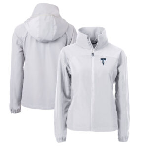 Women's Cutter & Buck  Gray Tulsa Drillers Charter Eco Recycled Full-Zip Jacket