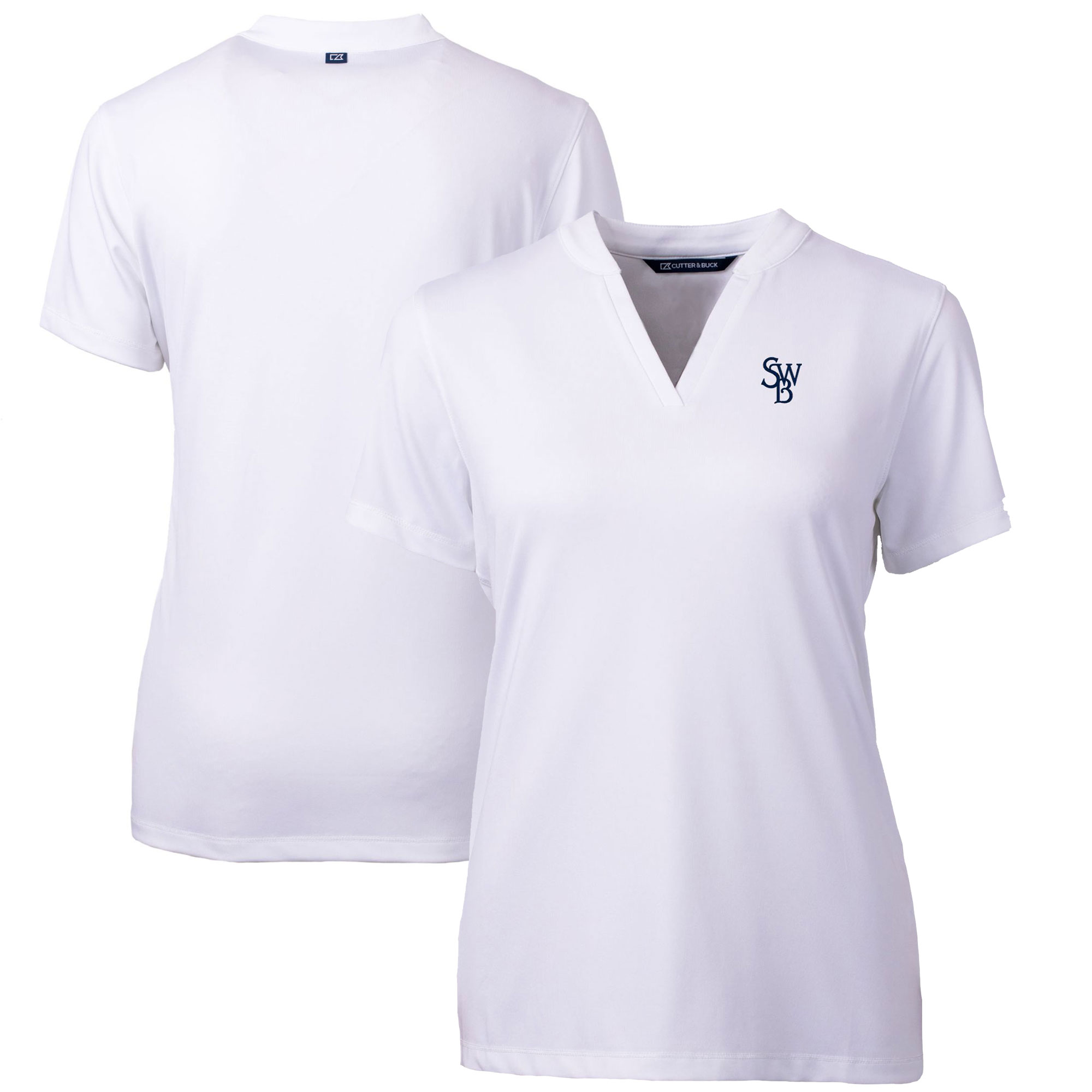 Women's Cutter & Buck White Scranton Wilkes-Barre RailRiders Forge DryTec Heathered Stretch Blade Top