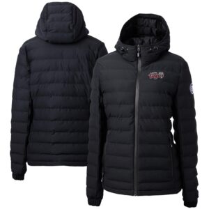 Women's  Cutter & Buck  Black Lansing Lugnuts Mission Ridge Repreve Puffer Full-Zip Jacket