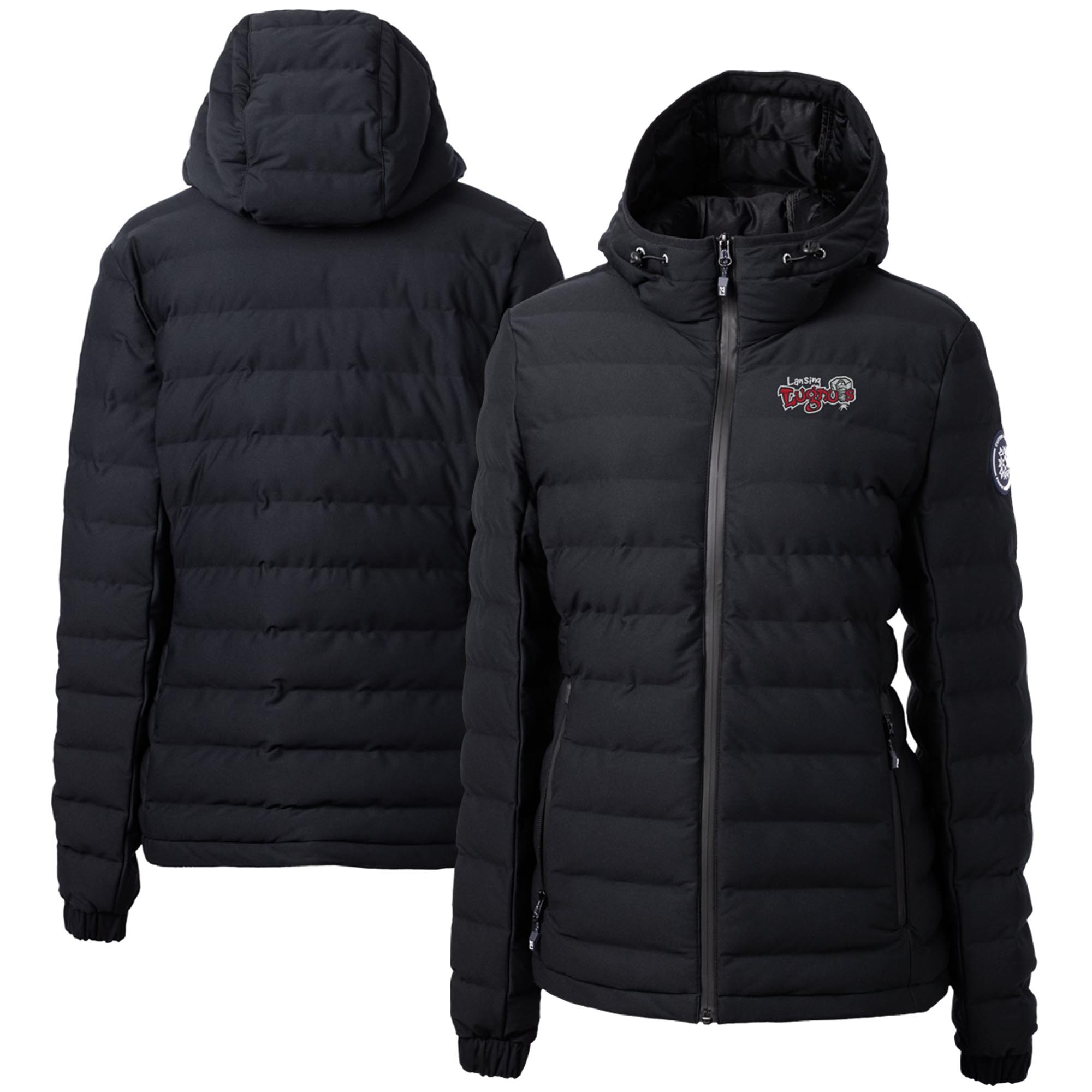 Women's Cutter & Buck Black Lansing Lugnuts Mission Ridge Repreve Puffer Full-Zip Jacket