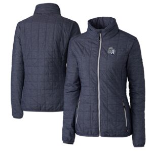 Women's Cutter & Buck Heather Navy San Antonio Missions Rainier Primaloft Eco Full-Zip Jacket