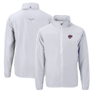 Men's Cutter & Buck Gray Jacksonville Jumbo Shrimp Charter Eco Recycled Full-Zip Jacket