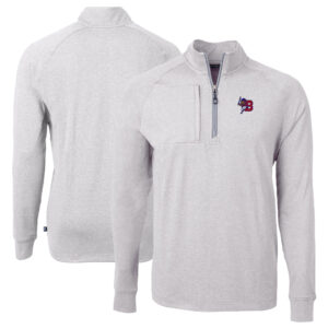 Men's Cutter & Buck  Heather Gray Buffalo Bisons Adapt Eco Knit Heather Big & Tall Quarter-Zip Pullover Top