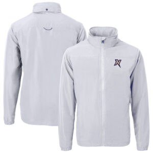 Men's Cutter & Buck Gray Northwest Arkansas Naturals Big & Tall Charter Eco Knit Recycled Full-Zip Jacket
