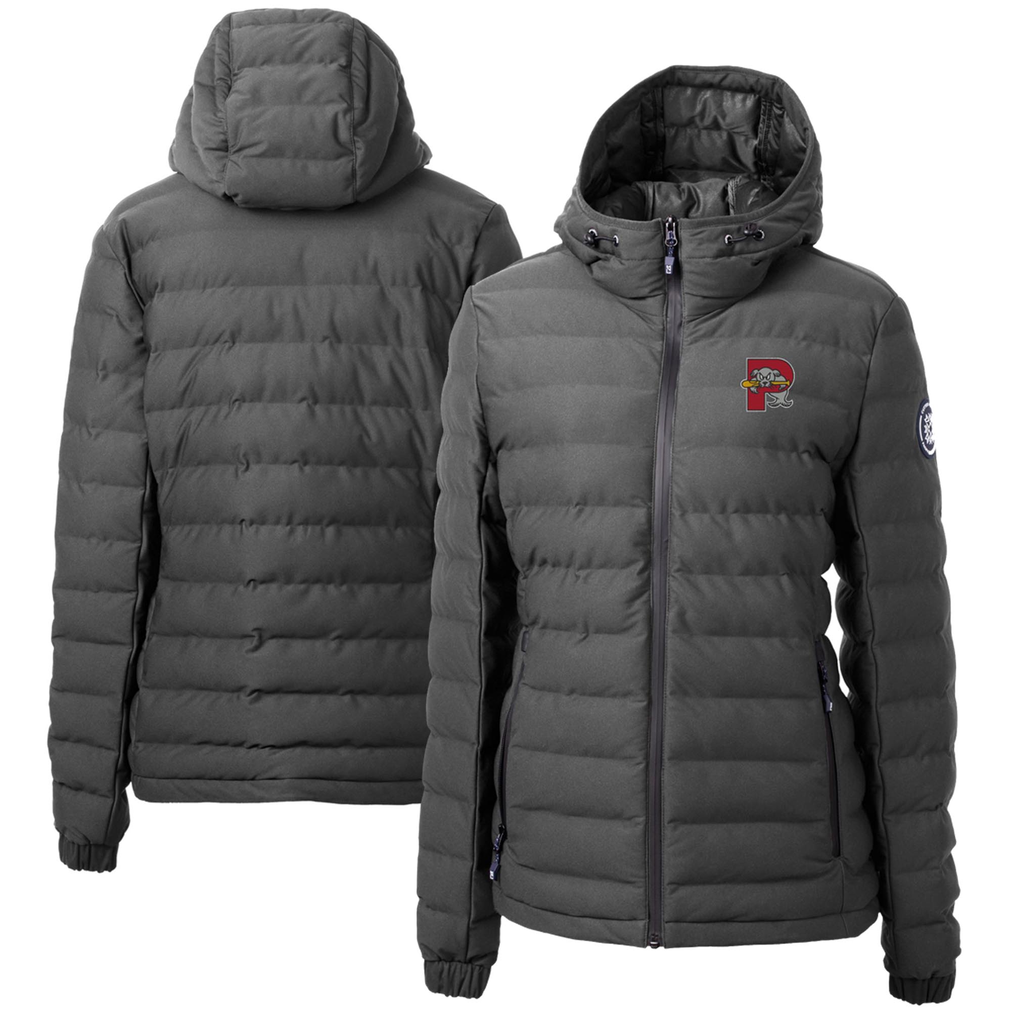 Women's Cutter & Buck Gray Portland Sea Dogs Mission Ridge Repreve Puffer Full-Zip Jacket - Image 2