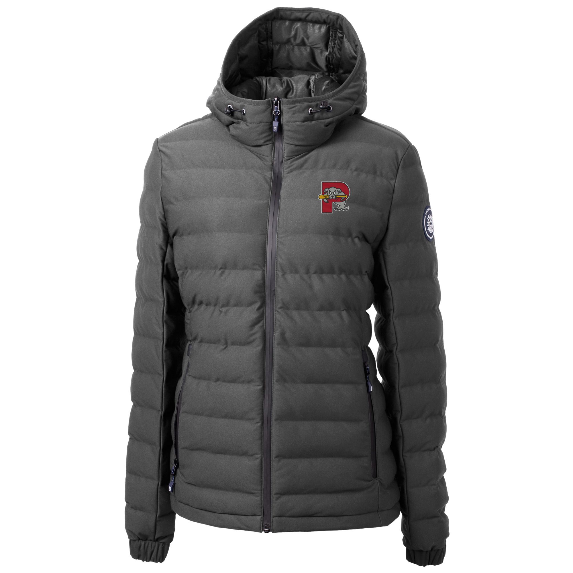 Women's Cutter & Buck Gray Portland Sea Dogs Mission Ridge Repreve Puffer Full-Zip Jacket - Image 3