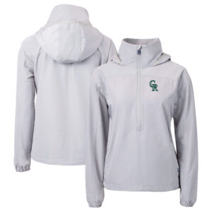 Women's Cutter & Buck  Gray Colorado Rockies City Connect Charter Eco Recycled Half-Zip Anorak Jacket