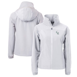 Women's Cutter & Buck  Gray Colorado Rockies City Connect Charter Eco Recycled Full-Zip Jacket