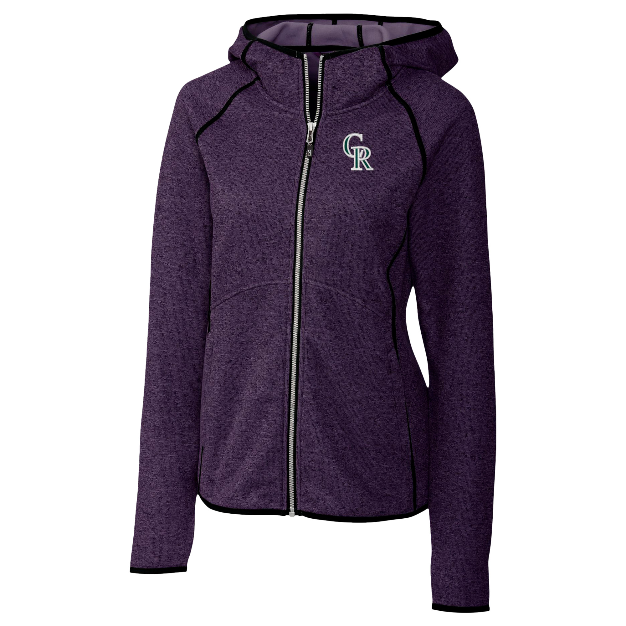 Women's Cutter & Buck Heather Purple Colorado Rockies City Connect Mainsail Full-Zip Hooded Jacket - Image 6
