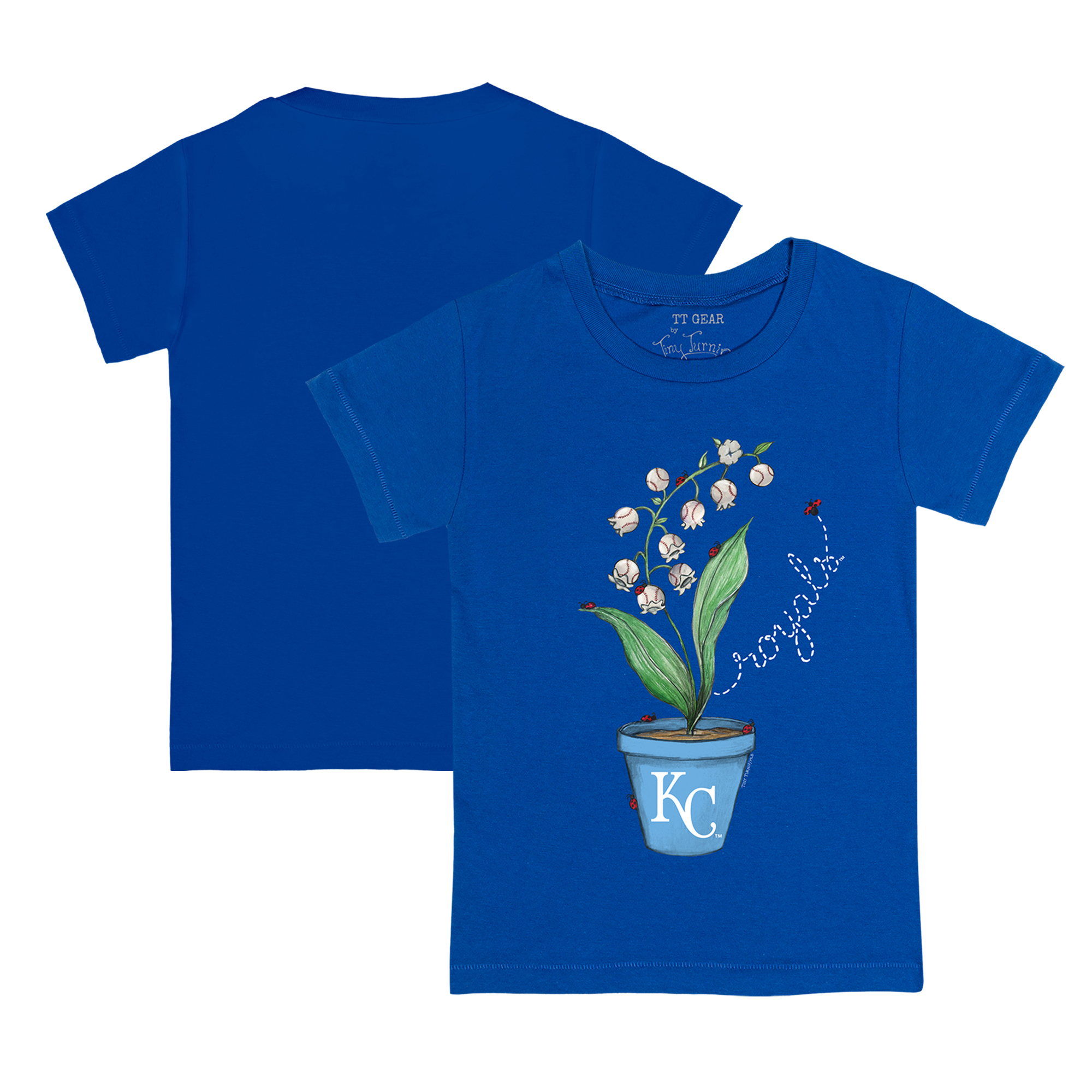 Infant Tiny Turnip Royal Kansas City Royals Lilies & Ladybugs T-Shirt