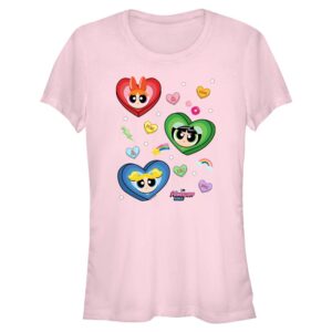 Women's Mad Engine Light Pink The Powerpuff Girls Valentine's Day T-Shirt