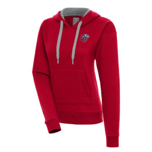 Women's Antigua Red Liberty Flames Victory Pullover Hoodie