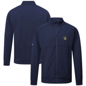 Men's Levelwear Navy Milwaukee Brewers Form Insignia Full-Zip Jacket