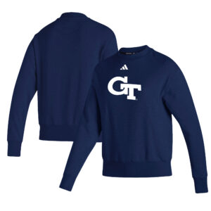 Women's adidas  Navy Georgia Tech Yellow Jackets Premium Vintage Pullover Sweatshirt