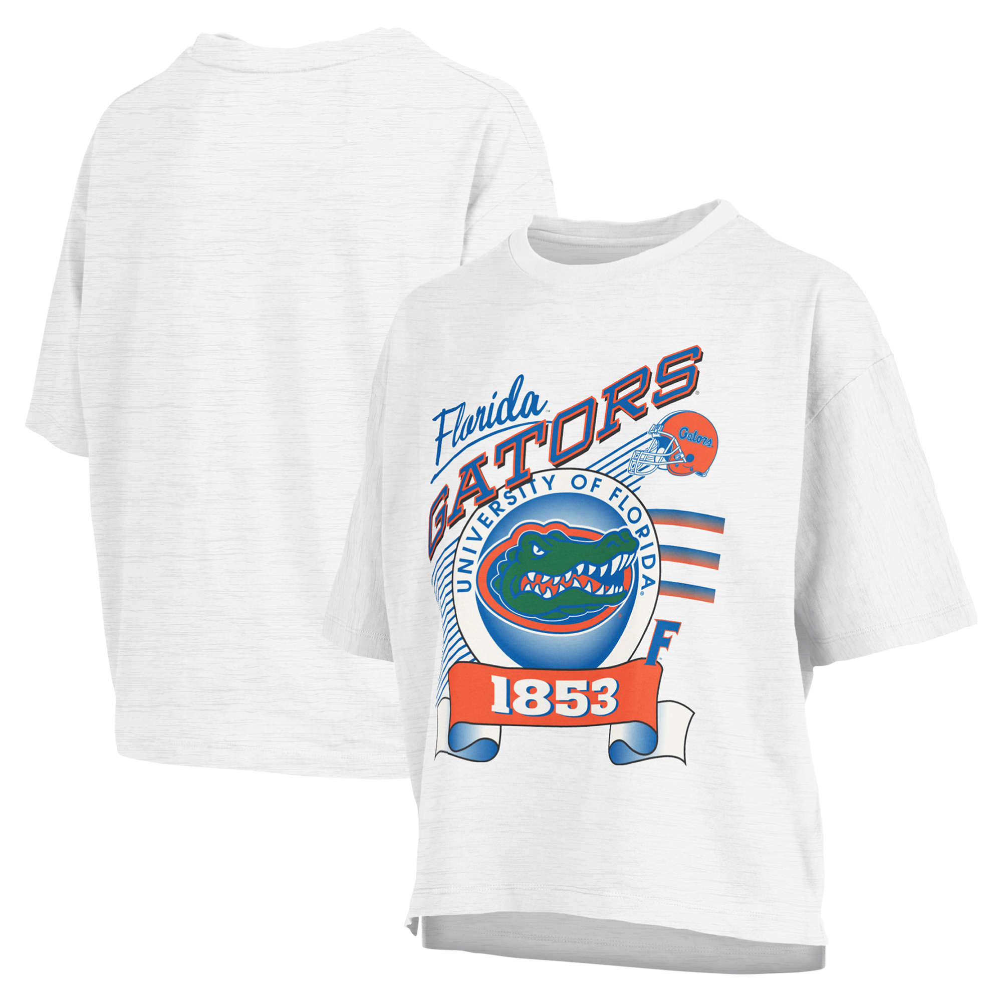 Women's Pressbox White Florida Gators Rock & Roll Slub T-Shirt