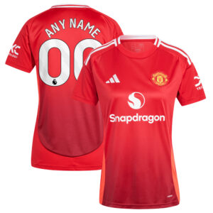 Women's adidas Red Manchester United 2024/25 Home Replica Custom Jersey