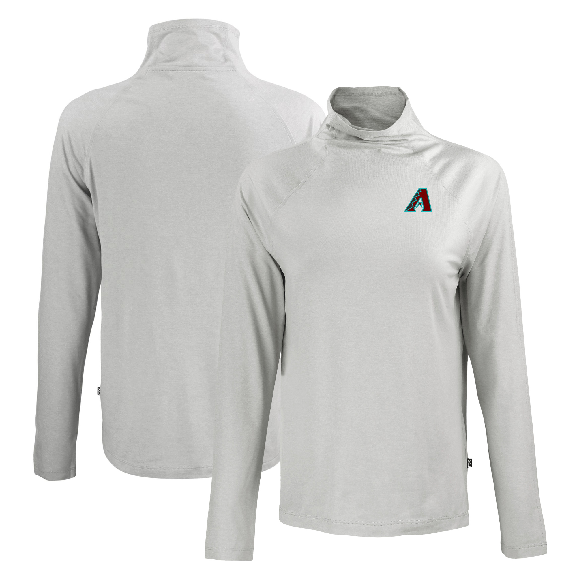 Women's Cutter & Buck Gray Arizona Diamondbacks Coastline Epic Comfort Eco Recycled Funnel Neck Raglan Pullover Top