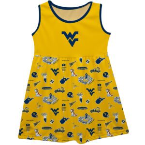 Girls Infant Vive La Fete Gold West Virginia Mountaineers Impressions Artwork Tank Top Dress