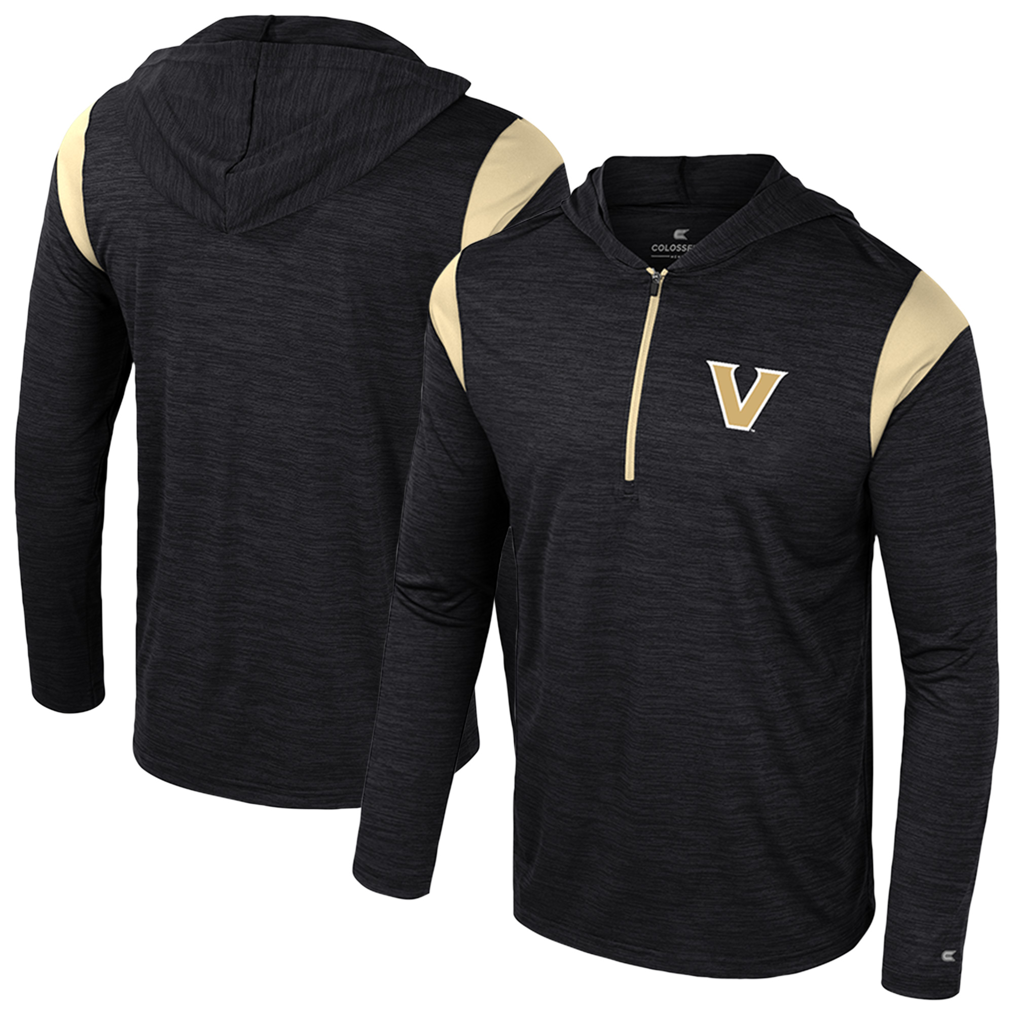Men's Colosseum Black Vanderbilt Commodores Dozer Half-Zip Windshirt - Image 2