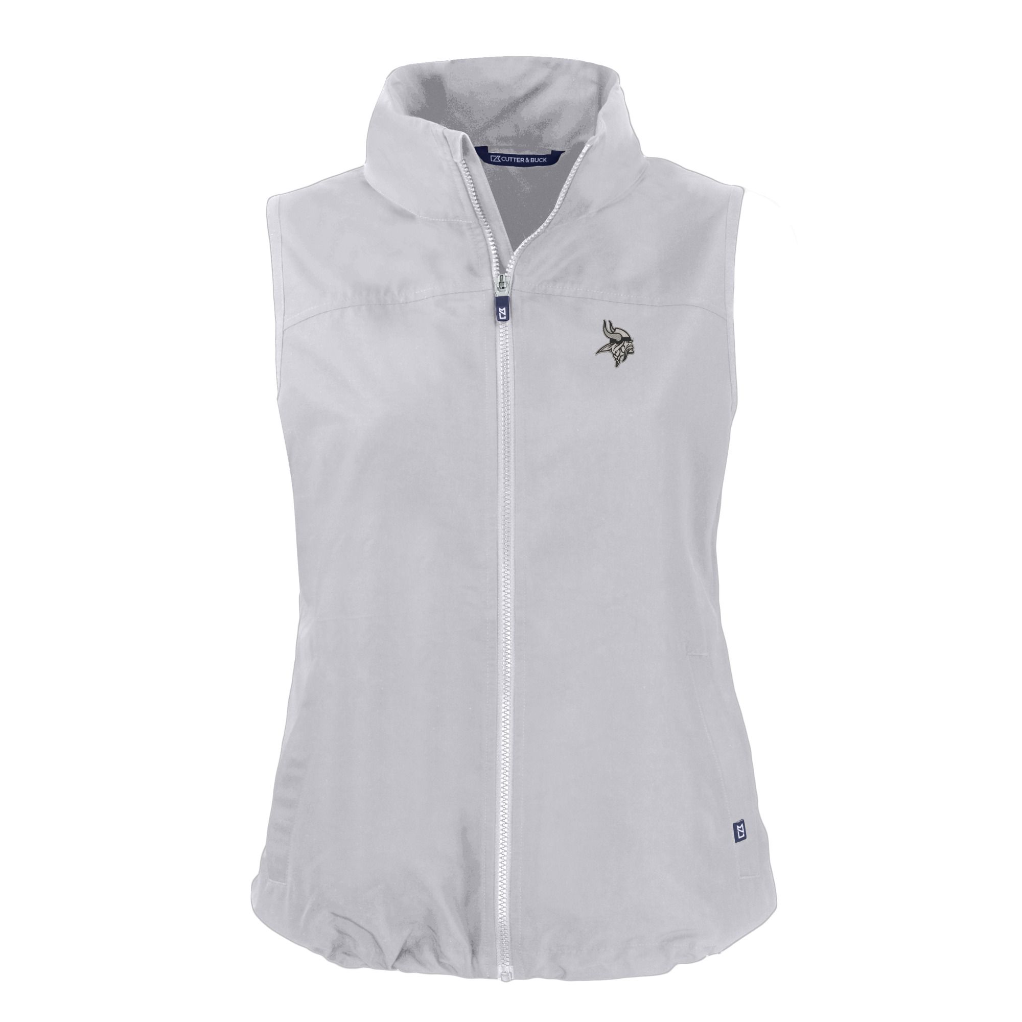 Women's Cutter & Buck Gray Minnesota Vikings Charter Eco Recycled Full-Zip Hoodie Vest - Image 6