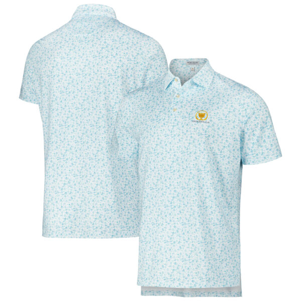 Men's Peter Millar White/Light Blue Presidents Cup Deja Vu Performance Jersey Polo