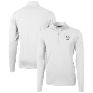 Men's Cutter & Buck White Notre Dame Fighting Irish Big & Tall Play Like A Champion Today Virtue Eco Pique Recycled DryTec Quarter-Zip Top