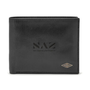 Fossil Nazareth University Golden Flyers Ryan Leather RFID Passcase