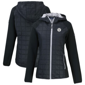 Women's Cutter & Buck Black Milwaukee Brewers Rainier Primaloft Eco Full-Zip Hybrid Jacket