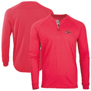 Men's Red Quad Cities River Bandits Henley Long Sleeve T-Shirt