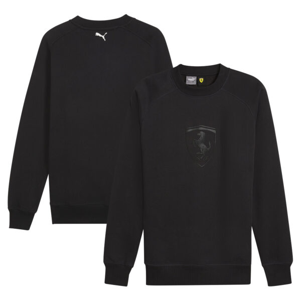 Men's Puma Black Scuderia Ferrari 2024 Big Shield Pullover Sweatshirt