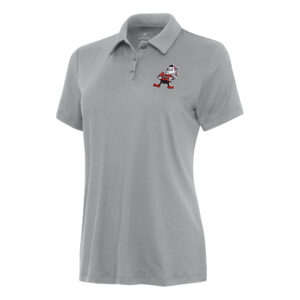 Women's Antigua  Gray Cleveland Browns Reprocess Polo