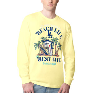 Men's Margaritaville Yellow Los Angeles Dodgers Beach Hut Graphic Long Sleeve T-Shirt